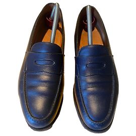 John Lobb Lopez Mocassins em couro azul Azul