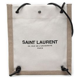 Borsa a tracolla Saint Laurent con logo Nero Beige