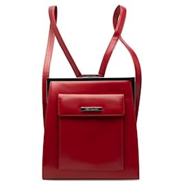 Saint Laurent Red Leather Backpack Red