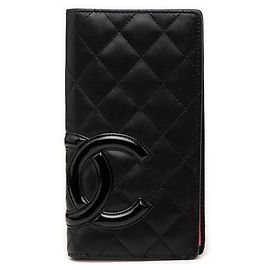 Chanel Cambon Line Coco Mark Long Wallet Black
