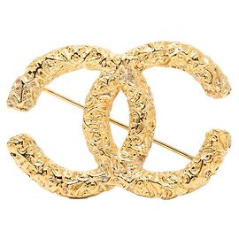 Broche Chanel Vintage Coco Mark Lava 93A Dorado