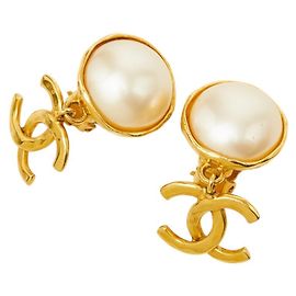 Orecchini Chanel Coco Mark Vintage Swing D'oro