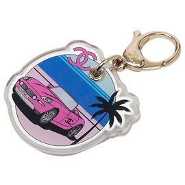 Charm per borsa logo Chanel Coco Mark Argento Rosa Blu Altro