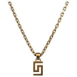 Collier Top Greca VERSACE Métal Doré Auth SW2537A Autre
