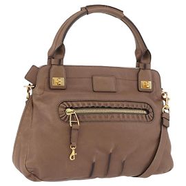 Chloé Bolsa Chloe de Couro 2way Marrom Dourado Auth BA14477A Marrom Dourado