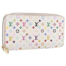 LOUIS VUITTON Monogram Multicolor Zippy Wallet White M60241 LV Auth 192944 White