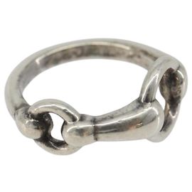 Hermès HERMES Horsebit Ring Ag925 Silver Auth 186657M Silvery