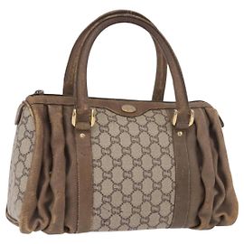 Borsa GUCCI GG Plus Supreme in PVC Beige Oro Auth gh2146 Beige D'oro