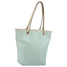 Sac cabas GUCCI GG Canvas Bleu clair Doré 002.1099 Auth 191736 Autre Bleu clair