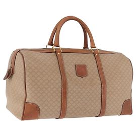 Céline Borsa CELINE Macadam Canvas PVC Beige Oro Autentica 186693 Beige D'oro