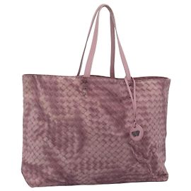 Sac cabas BOTTEGA VENETA INTRECCIATO en nylon rose Auth 192712A Rose