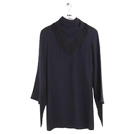 Vanessa Seward Schwarzes Kleid mit Fransen Schwarz