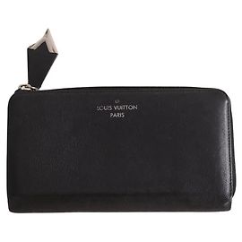Louis Vuitton Black Leather Wallet Black