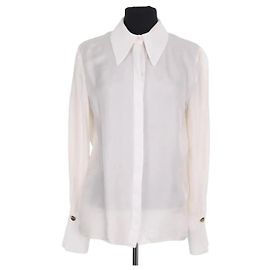 Camicia in seta bianca Elisabetta Franchi Bianco