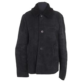 Prada Jacke aus Wildleder und Lammfell Schwarz Schwarz