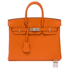 Hermès Bolsa HERMES Birkin 25 em Couro Laranja - 103752 Laranja