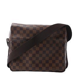 Bolsa transversal Louis Vuitton Naviglio Damier Ebene marrom N45255 Vermelho