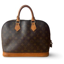 Bolsa Louis Vuitton Alma de couro marrom e dourado Marrom Dourado