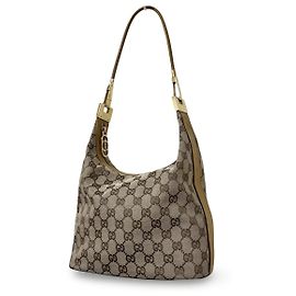 Gucci GG Canvas Schultertasche Schwarz Silber Schwarz Silber