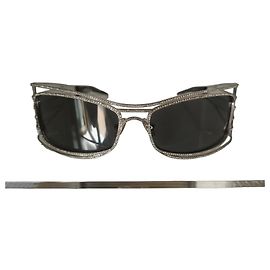 Gianfranco Ferré Swarovski Silver Geometric Sunglasses GF68901 Black Silvery