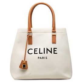Céline Sac cabas horizontal Celine New Marron Blanc