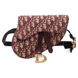 Borsa a tracolla Christian Dior Dior Oblique Trotter Saddle Beige Bordò