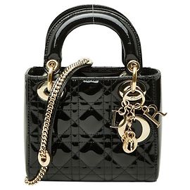 Mini sac à main Cannage Lady Christian Dior Noir
