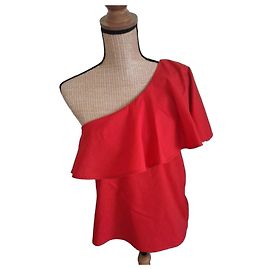 Zapa Paris Top rojo asimétrico con volantes Roja