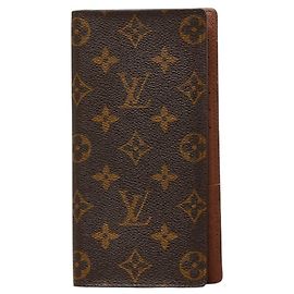 Cartera larga plegable Louis Vuitton Monogram Brazza Castaño