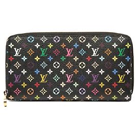 Louis Vuitton Monogram Multicolor Zippy Wallet Black Multiple colors