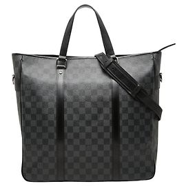Louis Vuitton Damier Graphite Tadao Shoulder Bag Black