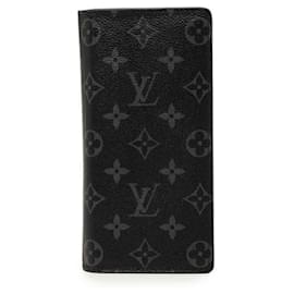 Cartera larga Louis Vuitton Monogram Eclipse Brazza Negro