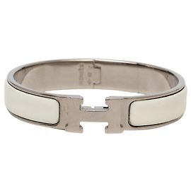 Hermès Bracciale Click H PM Hermes Argento Bianco