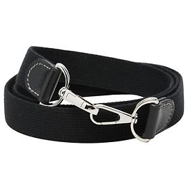 Hermès Hermes Black Canvas Leather Shoulder Strap Black
