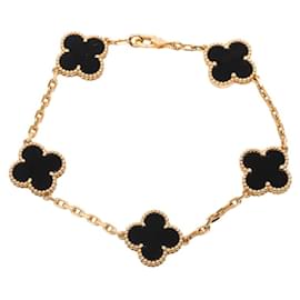 Pulsera Vintage Alhambra 5P Onyx de Van Cleef & Arpels Negro Dorado