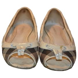 Ballerines Burberry Check Marron Beige