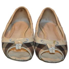 Burberry Check Ballet Flats Brown Beige