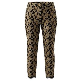 Chanel Paris Rome Métiers d'Art Spitzenhose Caramel Schwarz FR 44 Schwarz Golden Kamel