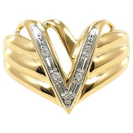 Autre Marque PT900 Platinum and 18K Yellow Gold Diamond Band Ring Golden Other