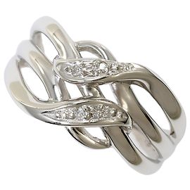 Autre Marque Anel de banda de platina com diamante Outro
