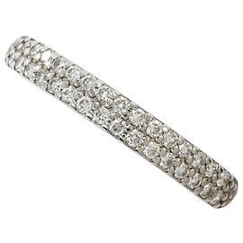 Autre Marque Platinum Band Ring with Diamond Other