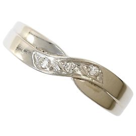 Autre Marque Platinum Band Ring with Diamond Other