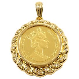 Autre Marque Gelbgold-Diamantanhänger Golden