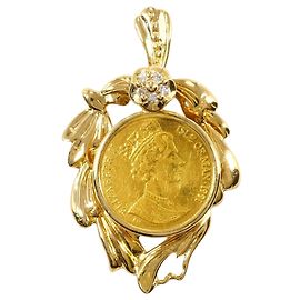 Autre Marque Pendentif en or jaune et diamants Doré