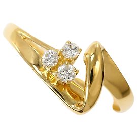 Autre Marque 18K Yellow Gold and Diamond Band Ring Golden