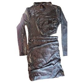 Maje Robe noire à paillettes et découpes Noir