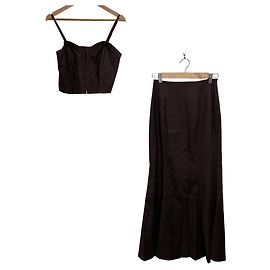 Autre Marque Set Top Bustier Corset e Gonna 2way LILY BROWN Marrone