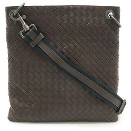 Bolsa de ombro em couro Intrecciato Bottega Veneta Marrom Outro