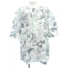 Hermès Camiseta de algodón Hermes Castaño Blanco Verde