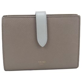 Céline Celine Gray Bi-fold Wallet Brown